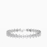 Flower Tennis Bracelet Silver