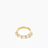 Half Baguette Ring Gold 15 mm