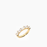 Half Baguette Ring Gold 15 mm