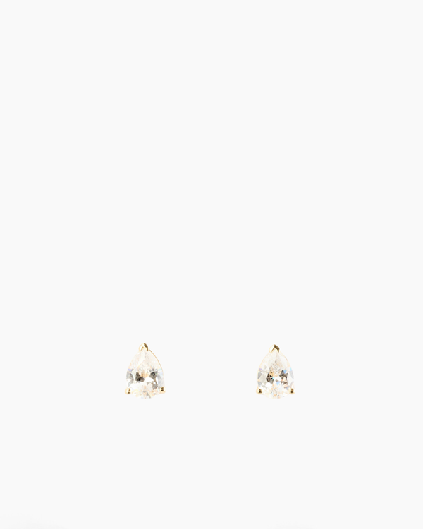 Pear Stud Earrings Gold