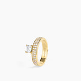 Double Sopra Pavé Emerald Ring Gold