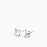 Emerald Studs Big Silver