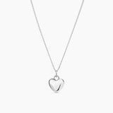 Heart Charm Necklace Silver 52 cm