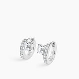 Sopra Pavé Emerald Huggies Silver