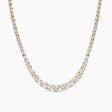 Dropped Tennis Necklace Gold
