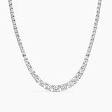 Dropped Tennis Necklace Silver