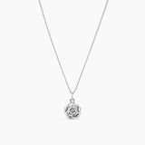 Rose Necklace Silver 52 cm