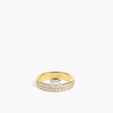 Double Sopra Pavé Emerald Ring Gold