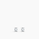 Emerald Studs Small Silver