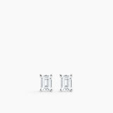 Emerald Studs Big Silver