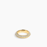 Rivetto Half Pavé Ring Large Gold
