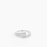 Pen Pavé Ring Silver