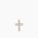 Emerald Cross Pendant Gold