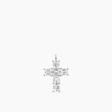 Emerald Cross Pendant Silver