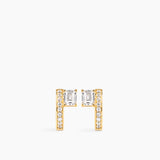 Sopra Pavé Emerald Huggies Gold