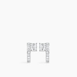 Sopra Pavé Emerald Huggies Silver