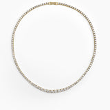 Dropped Tennis Necklace Gold