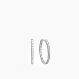 Stone Hoops Silver 20 mm