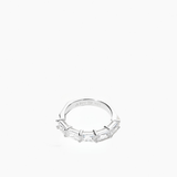 Half Baguette Ring Silver 15 mm