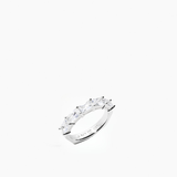 Half Baguette Ring Silver 15 mm