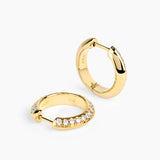 Rivetto Half Pavé Hoops Large Gold
