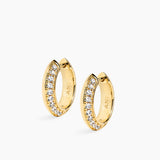 Rivetto Half Pavé Hoops Small Gold