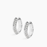 Rivetto Half Pavé Hoops Small Silver