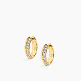 Rivetto Half Pavé Huggies Gold