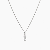 White Pendant Necklace Silver