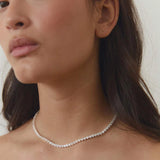 Bezel Necklace Silver