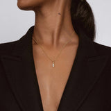 White Pendant Necklace Gold