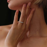 Half Pavé Ring Silver