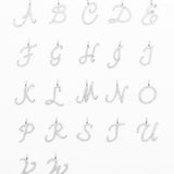 Italic Letters Charm Silver