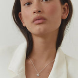 Heart Charm Necklace Silver 52 cm