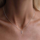 Cross Charm Necklace Silver 52 cm