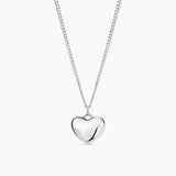 Heart Pendant Necklace Silver