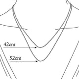 Pear Charm Necklace Silver 52 cm