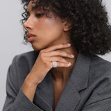 Half Baguette Ring Silver 15 mm
