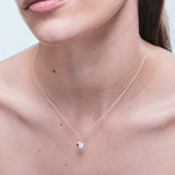 Clover Pavé Charm Silver