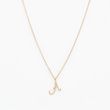 Italic Letters Necklace Gold