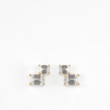 Double Emerald Studs Gold