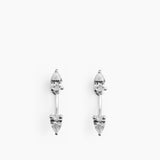 Double Pear Earrings Silver