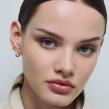 Sopra Pavé Emerald Huggies Gold