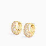 Pavé Dome Huggies Gold