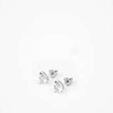 Pear Studs Large Silver