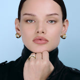 Rivetto Half Pavé Ring Large Gold