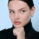 Rivetto Half Pavé Ring Silver