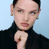 Rivetto Half Pavé Ring Gold