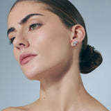 Double Emerald Studs Gold