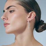 Emerald Cut Earrings Silver